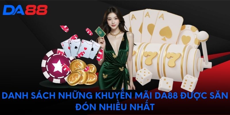 Danh sách những ưu đãi DA88 được săn đón nhiều nhất